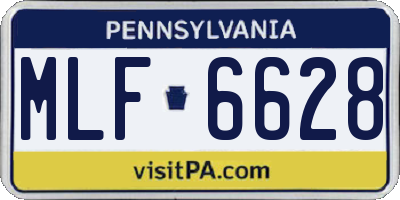 PA license plate MLF6628