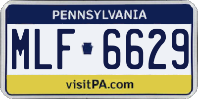PA license plate MLF6629