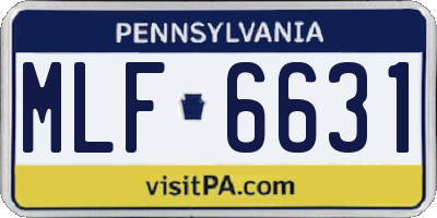 PA license plate MLF6631