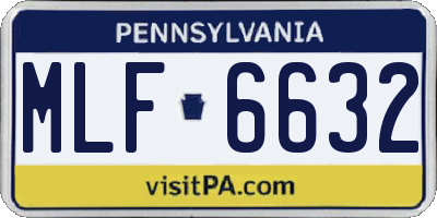 PA license plate MLF6632