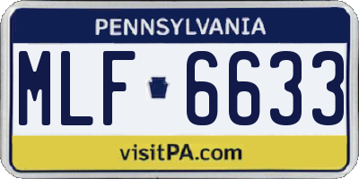 PA license plate MLF6633