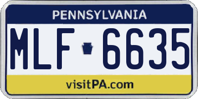 PA license plate MLF6635