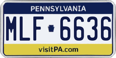 PA license plate MLF6636