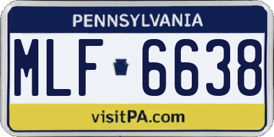 PA license plate MLF6638