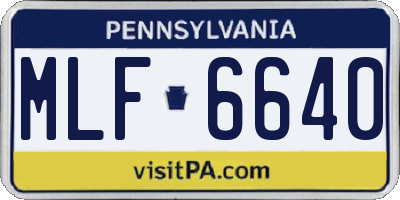 PA license plate MLF6640