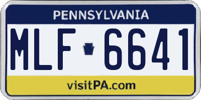 PA license plate MLF6641