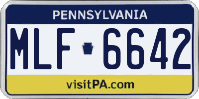 PA license plate MLF6642