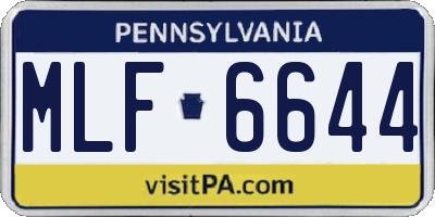 PA license plate MLF6644