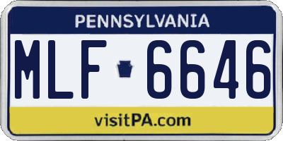PA license plate MLF6646
