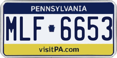 PA license plate MLF6653