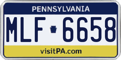 PA license plate MLF6658