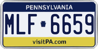 PA license plate MLF6659