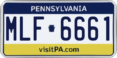 PA license plate MLF6661