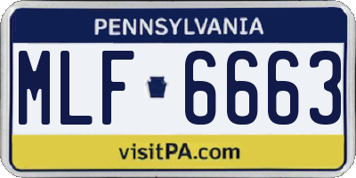 PA license plate MLF6663