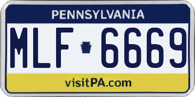 PA license plate MLF6669