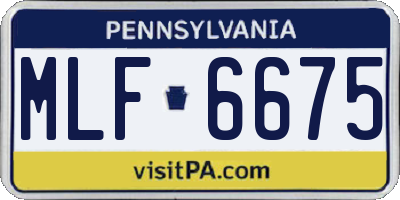 PA license plate MLF6675