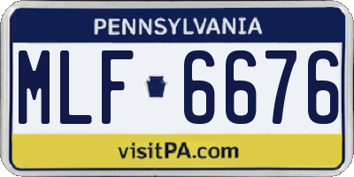 PA license plate MLF6676