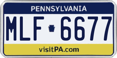 PA license plate MLF6677