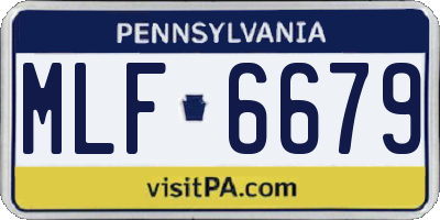 PA license plate MLF6679