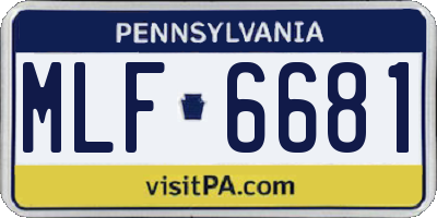 PA license plate MLF6681