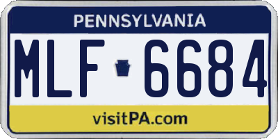 PA license plate MLF6684