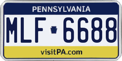 PA license plate MLF6688