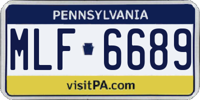 PA license plate MLF6689