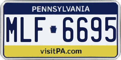 PA license plate MLF6695