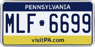 PA license plate MLF6699