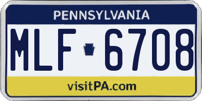 PA license plate MLF6708