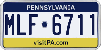 PA license plate MLF6711