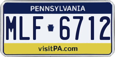 PA license plate MLF6712