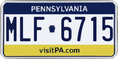PA license plate MLF6715