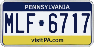PA license plate MLF6717