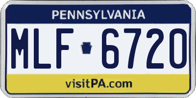 PA license plate MLF6720
