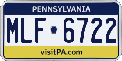 PA license plate MLF6722