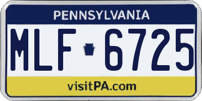 PA license plate MLF6725
