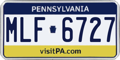 PA license plate MLF6727