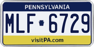 PA license plate MLF6729