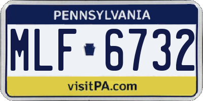 PA license plate MLF6732