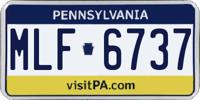 PA license plate MLF6737