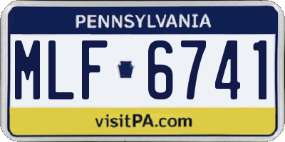 PA license plate MLF6741