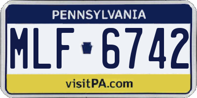 PA license plate MLF6742
