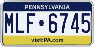 PA license plate MLF6745