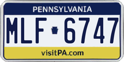 PA license plate MLF6747