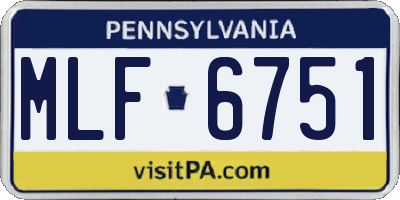 PA license plate MLF6751