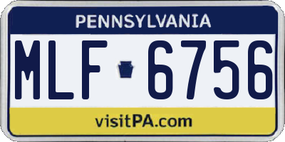 PA license plate MLF6756