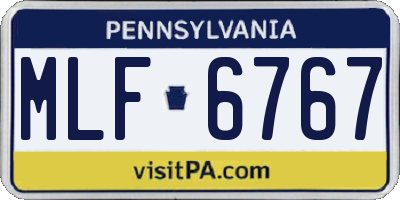 PA license plate MLF6767