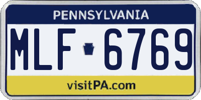 PA license plate MLF6769