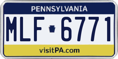 PA license plate MLF6771